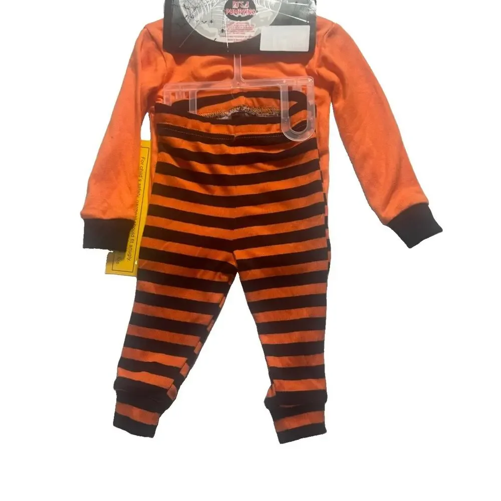 PJ’s & Pumpkins Baby 12M Halloween Pajamas Jack O Lantern Pumpkin 2 Piece